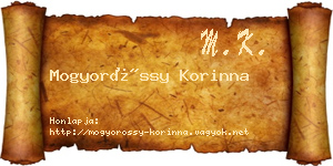 Mogyoróssy Korinna névjegykártya
